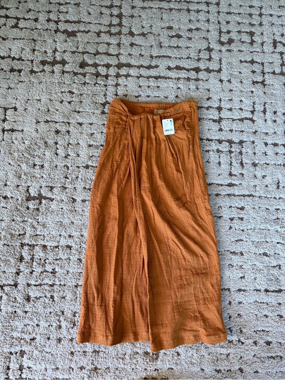 Free People Orange Vixen Midi Skirt